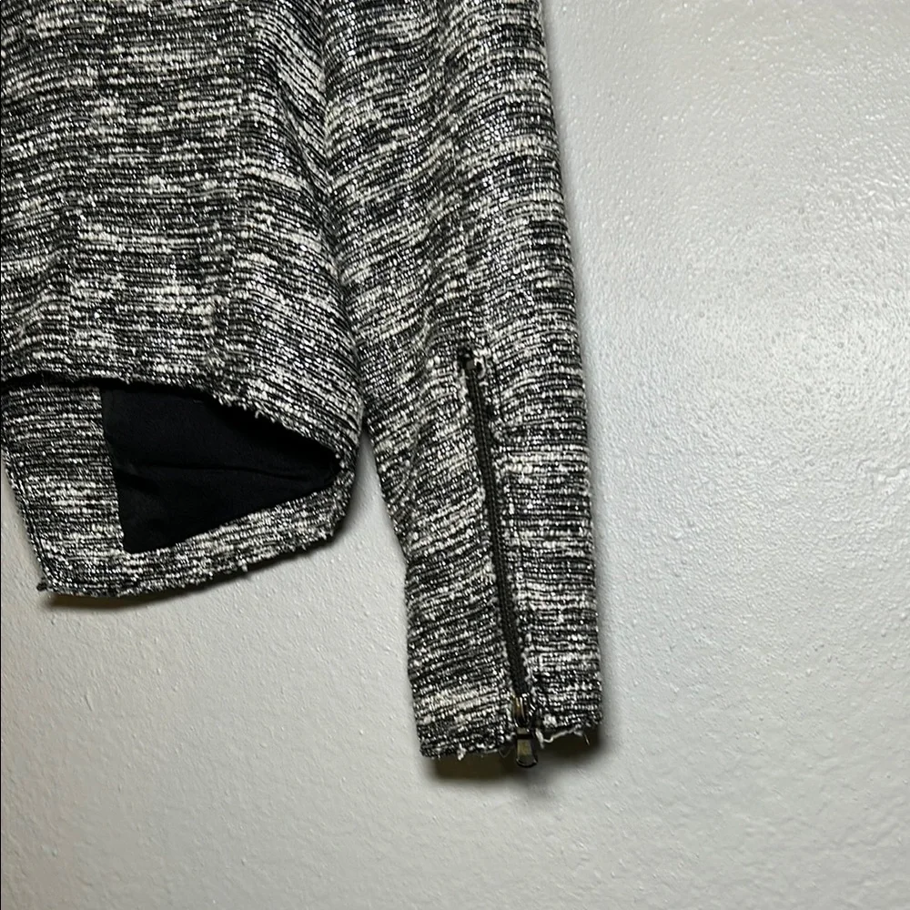 Zara Black and Gray Blazer with Textured Tweed Design - Picture 7 of 8